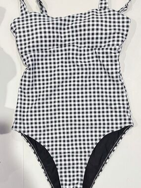 Black & White Gingham One-Piece Swimsuit